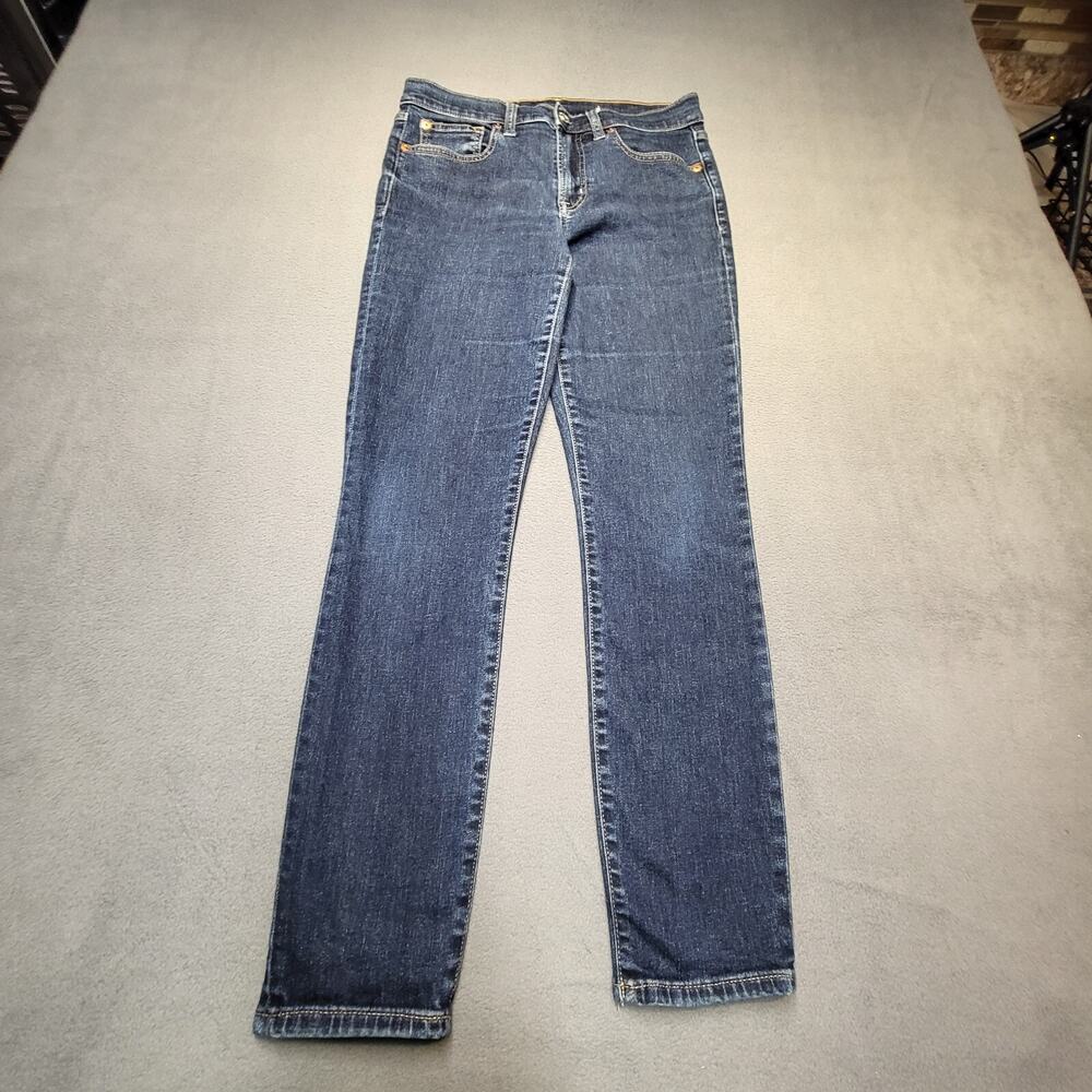 Gap Jeans Womens 6 Blue True Skinny Leg Distressed Stretch Denim